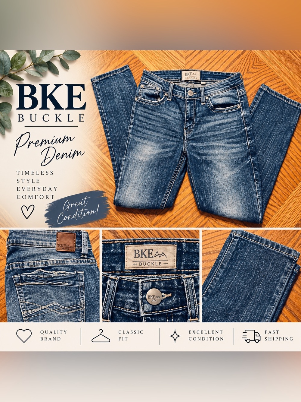 Buckle BKE Women's Dark Blue Washed Skinny Jeans